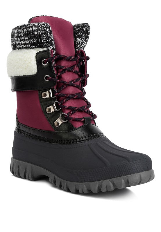 Botas de punto con cuello y cordones Delphine