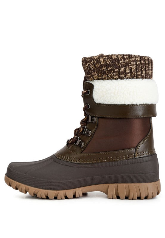 Botas de punto con cuello y cordones Delphine