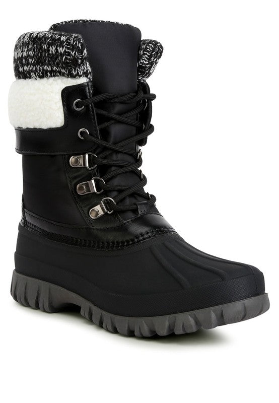 Botas de punto con cuello y cordones Delphine