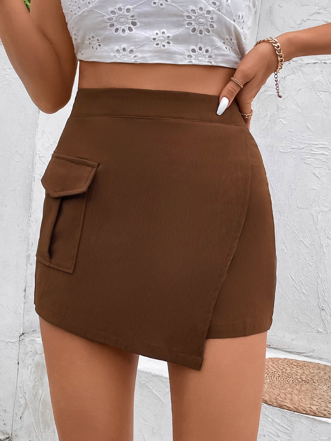 Pantalones cortos de cintura alta con bolsillos