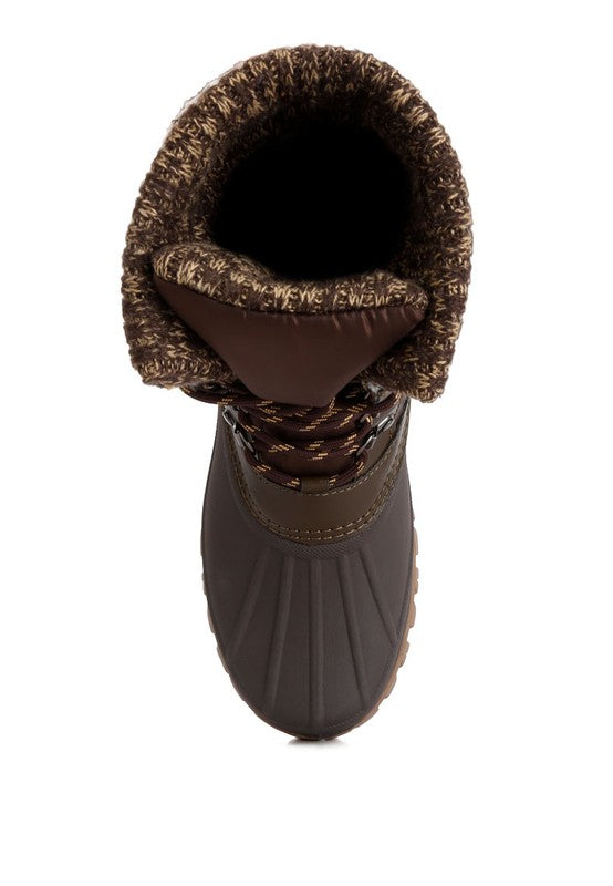 Botas de punto con cuello y cordones Delphine