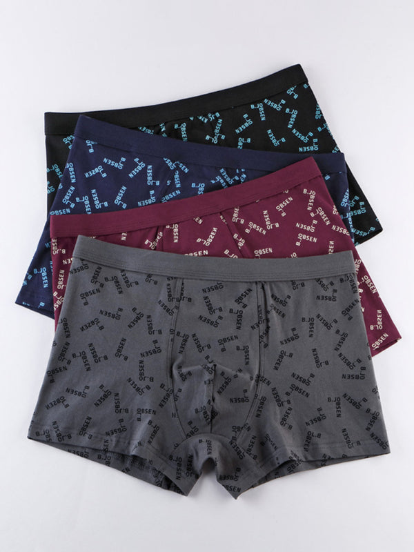 Calzoncillos tipo bóxer de algodón transpirable con cintura media para hombre