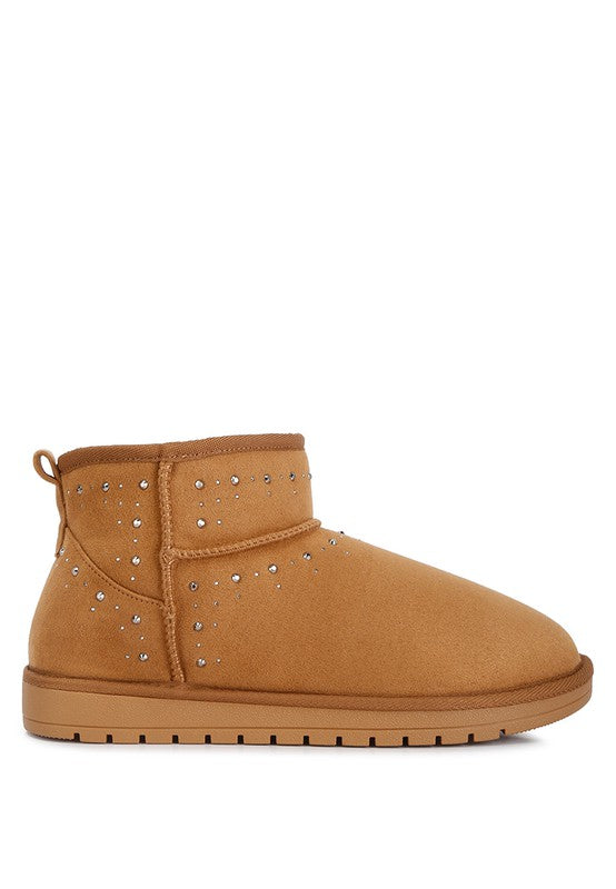 Botas con forro de piel adornadas con diamantes de imitación de Winifred