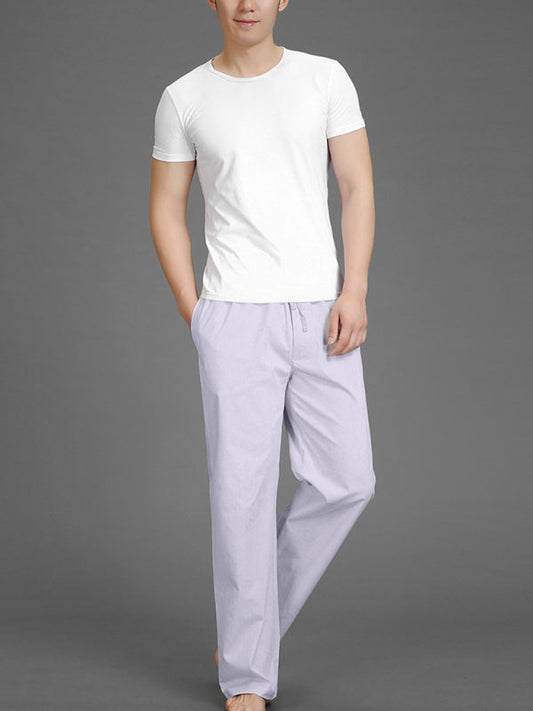 Pantalones casuales de algodón fino de primavera, verano y otoño para hombres.