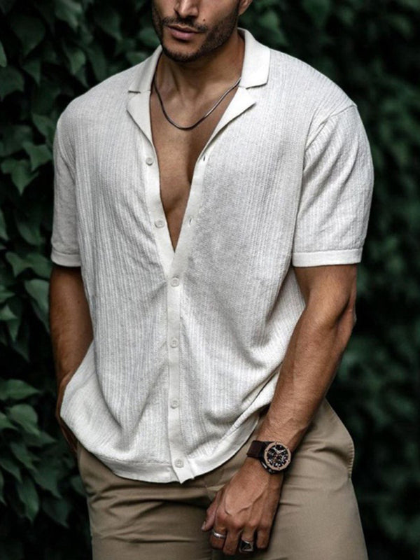 Camisa casual de manga corta de punto suelto