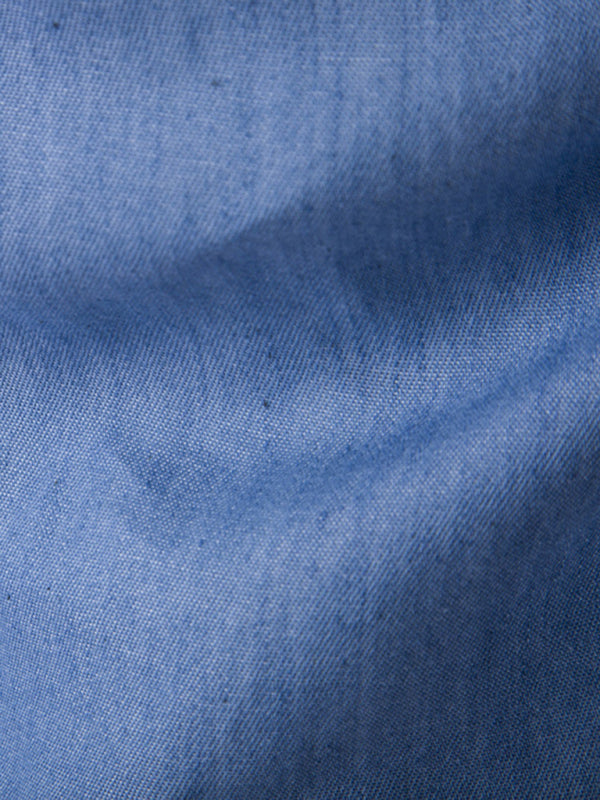 Men’s Solid Color Contrast Collar Long Sleeve Denim Shirt