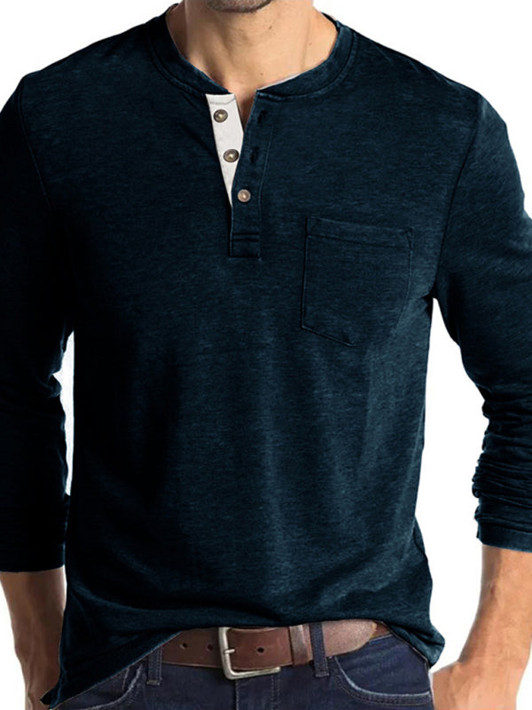 Men’s Solid Color Long Sleeve T Shirt