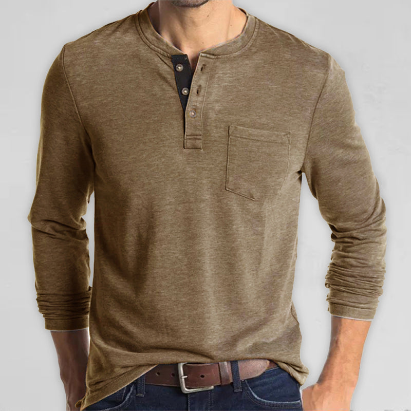 Men’s Solid Color Long Sleeve T Shirt