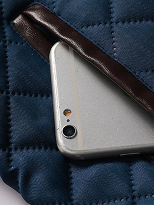 Chaqueta juvenil informal azul sin capucha y con bolsillo en la costura lateral