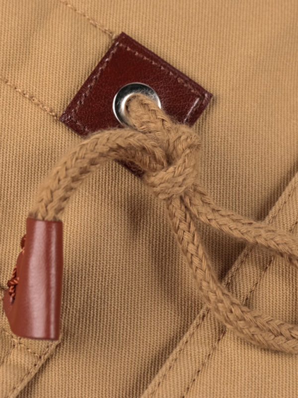 Chaqueta de algodón con capucha y cuello alto holgado de longitud media para hombre joven