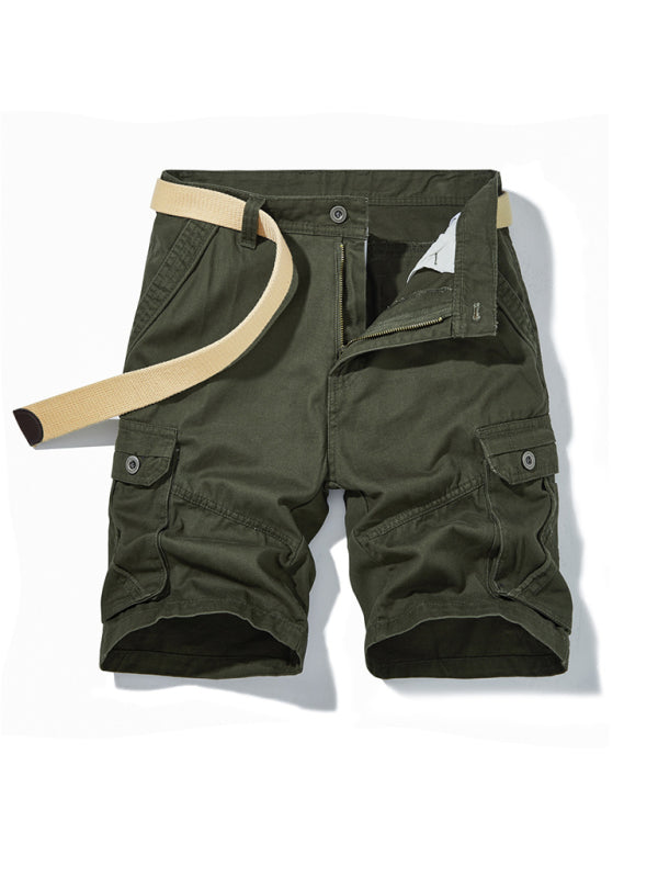 Shorts cargo con cinturón y dos bolsillos para hombre