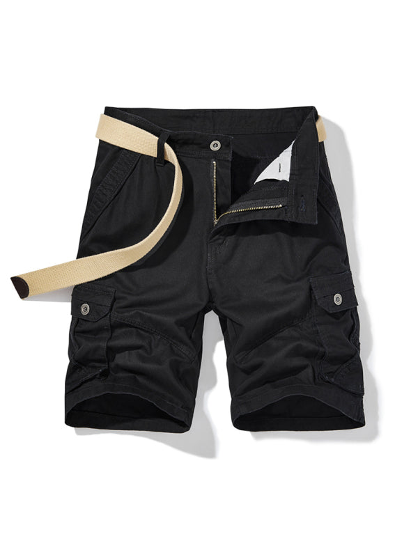 Shorts cargo con cinturón y dos bolsillos para hombre