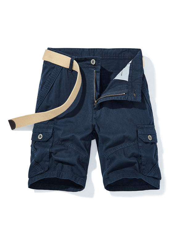 Shorts cargo con cinturón y dos bolsillos para hombre