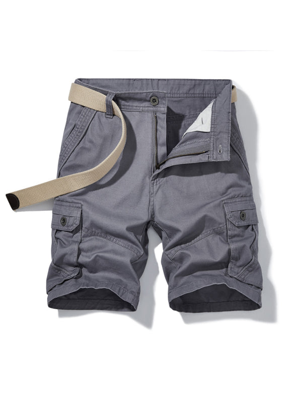 Shorts cargo con cinturón y dos bolsillos para hombre