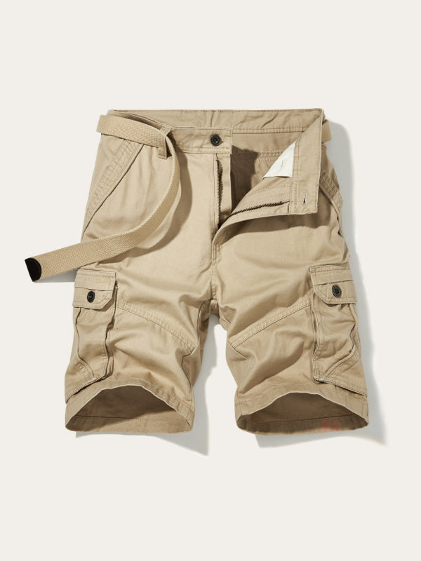 Shorts cargo con cinturón y dos bolsillos para hombre