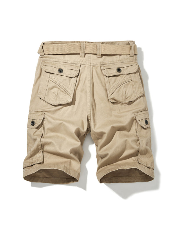 Shorts cargo con cinturón y dos bolsillos para hombre