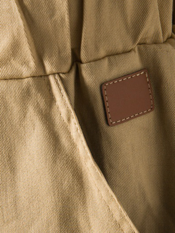 Pantalones cortos cargo de punto doble de color liso para hombre