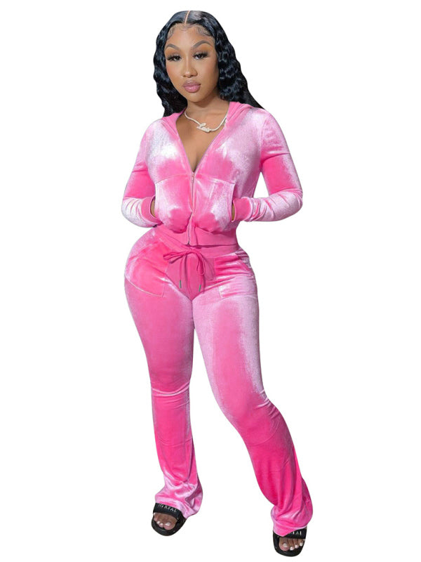 Conjunto de dos piezas con pantalones anchos y sombrero informal