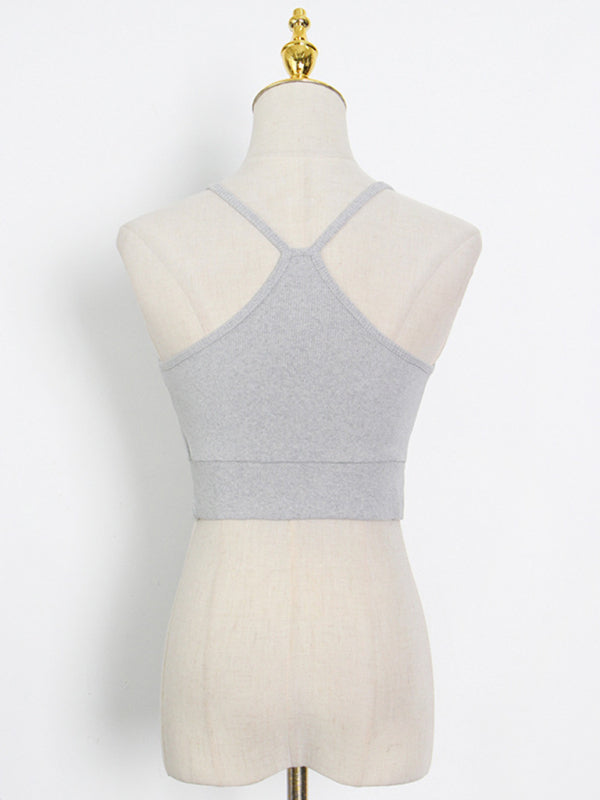 Conjunto de tres piezas formado por jersey de manga larga y pantalón ancho con tirantes y pierna recta, de moda
