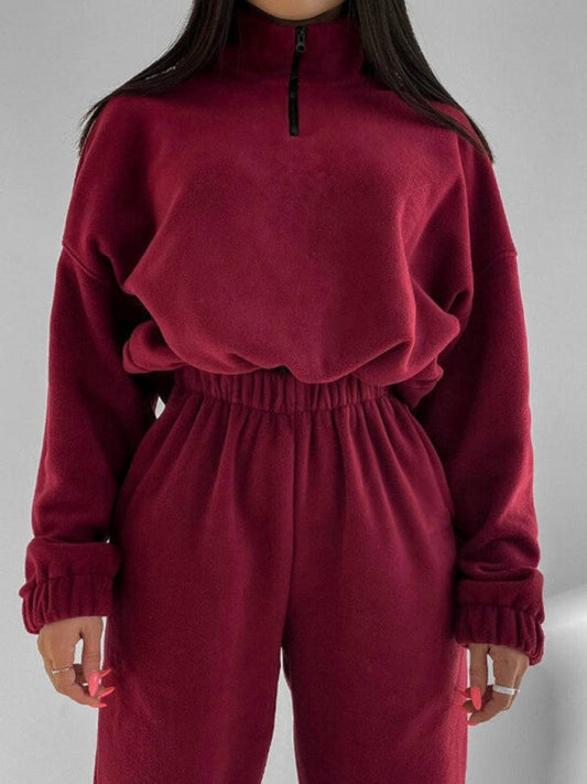 Conjunto deportivo informal de dos piezas con sudadera con capucha para mujer