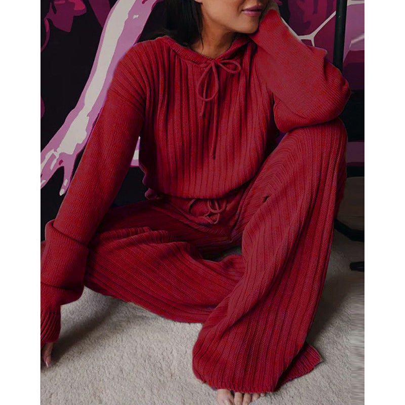Conjunto informal de manga larga con capucha y holgado para mujer