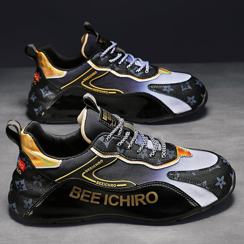 Men's Shoes Colorful Package Bottom Shoes Comfortable Leather Inside High Casual Sports Trend Shoes