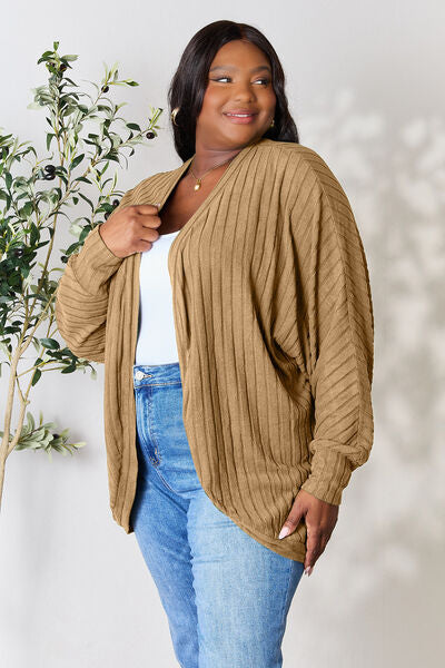 Cárdigan capullo de canalé de talla grande Basic Bae