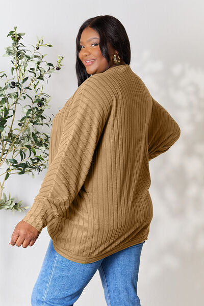 Cárdigan capullo de canalé de talla grande Basic Bae