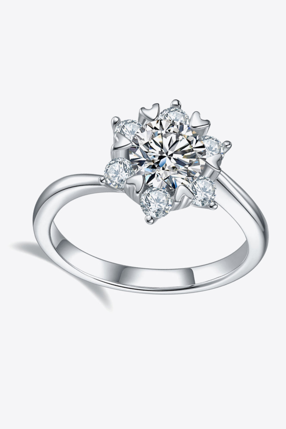 Anillo de circón Moissanite de 1 quilate