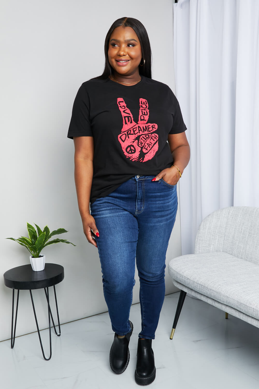 MineB Camiseta tipo túnica con gráfico de tamaño completo