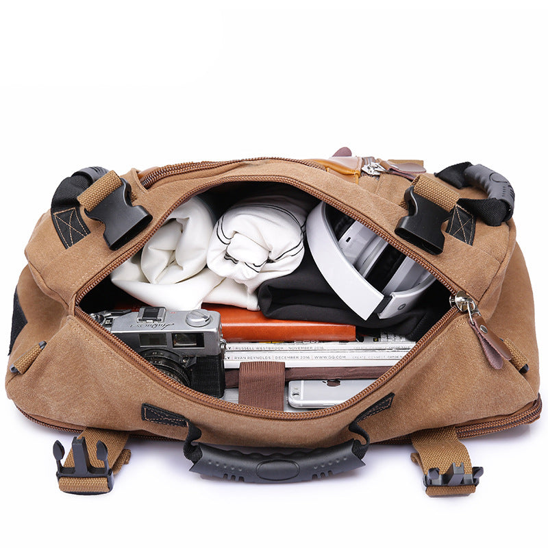 Literary Retro Casual Korean Version Large Capacity Rucksack Men's Backpack Multi-Functional Travel Leisure Backpack