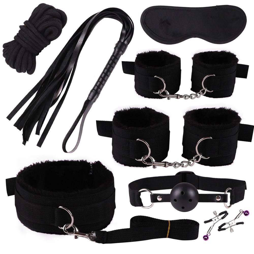 Juego de bondage sexual de silicona de nailon de 11 piezas