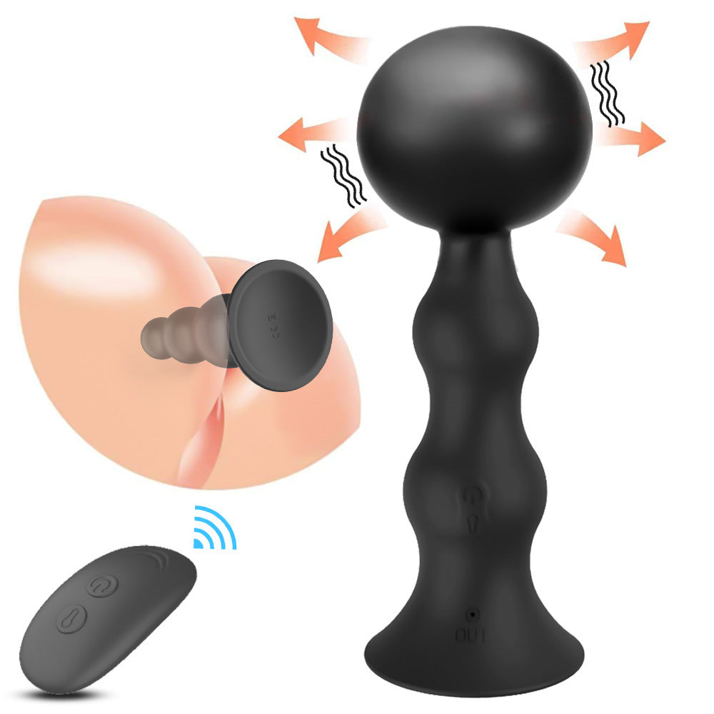 Control remoto Pistola de carga Calabaza Silicona Vibración Inflable Corte trasero Talón Anal Plug