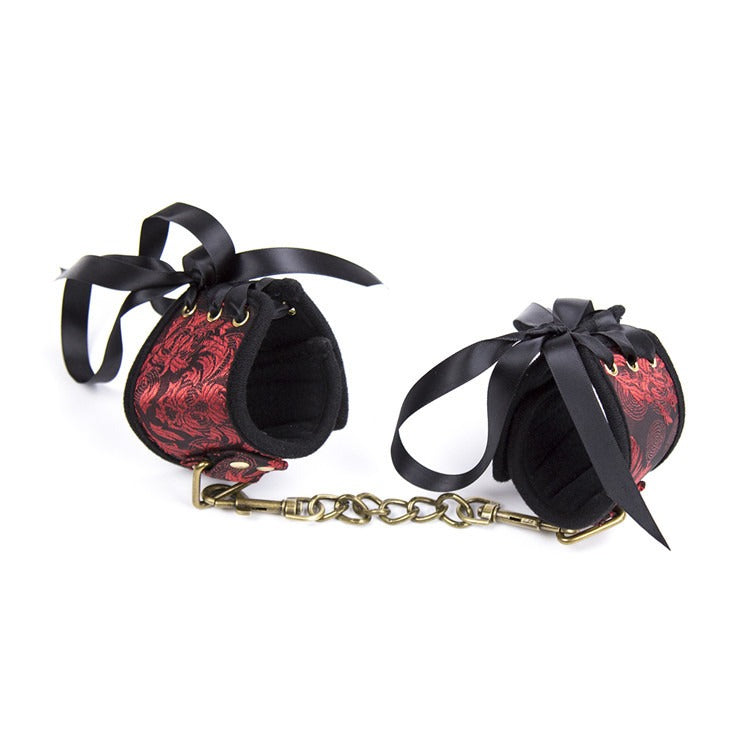 Red Ribbon Gold Handcuffs