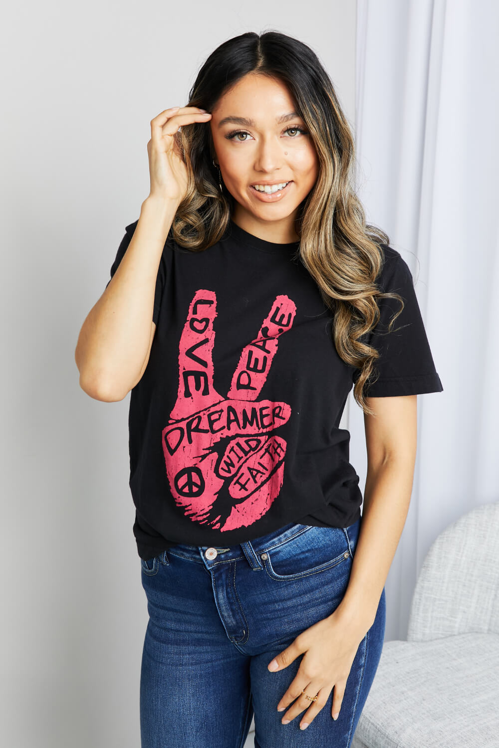 MineB Camiseta tipo túnica con gráfico de tamaño completo
