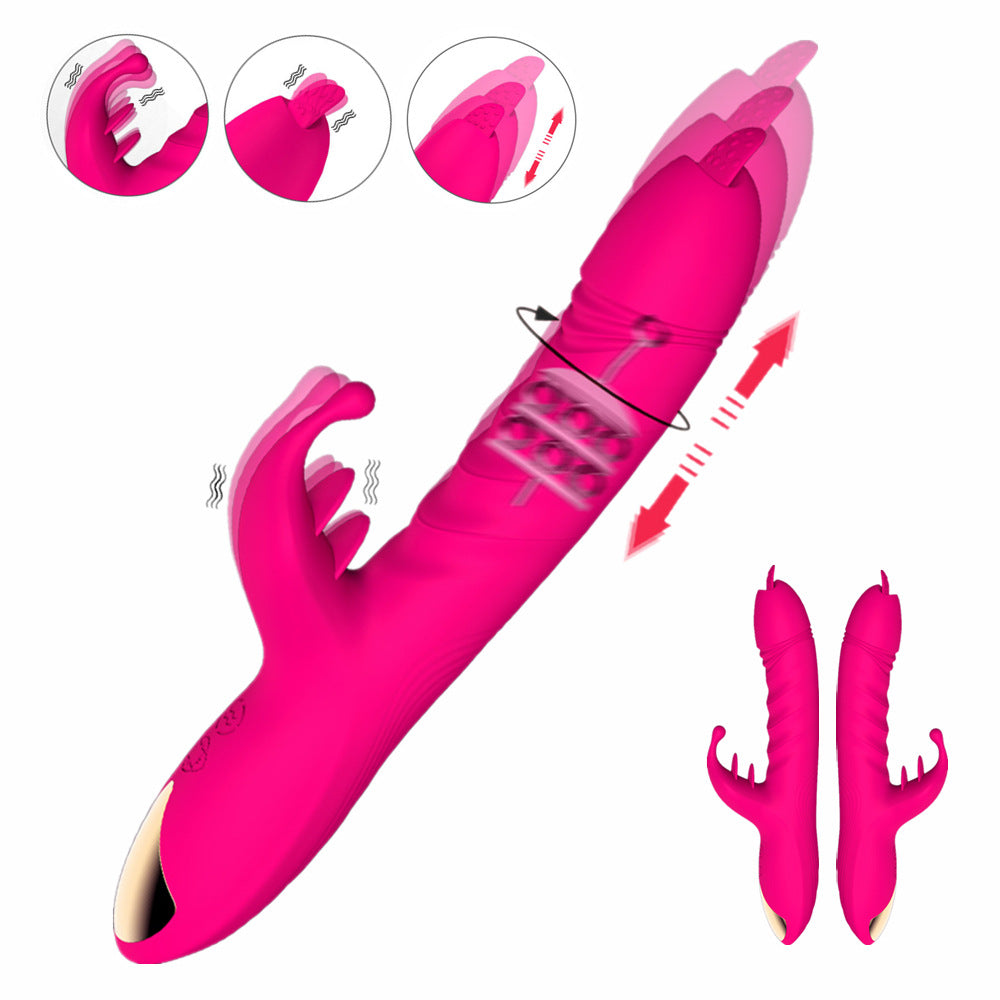 Vibrador AV de masaje telescópico con vibración del punto G para lamer la lengua