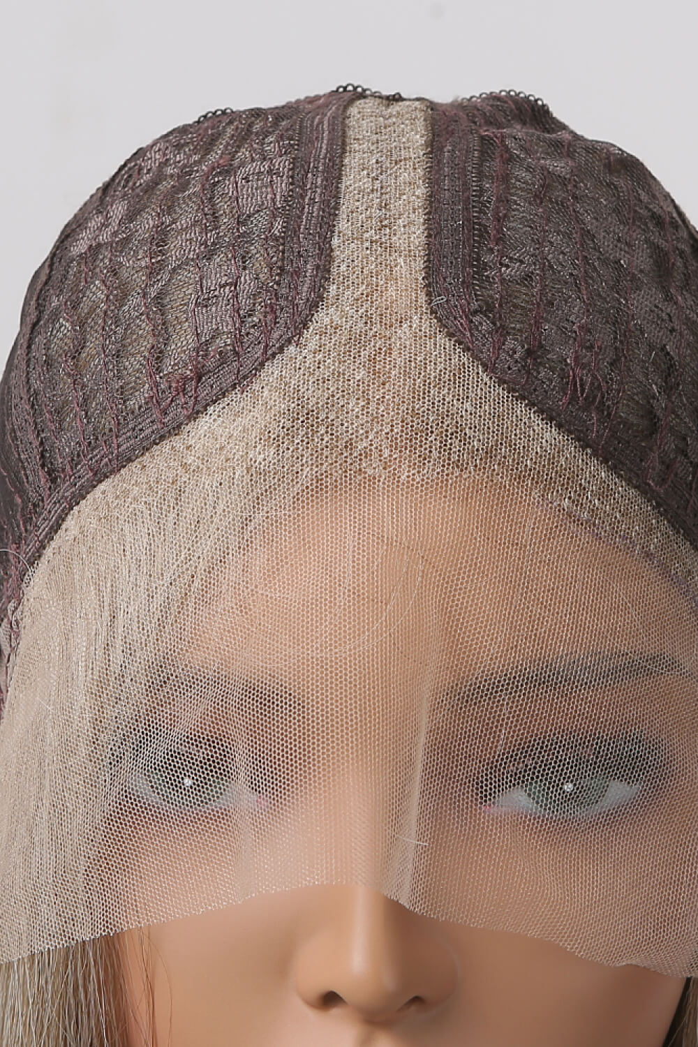 Pelucas delanteras de encaje de 13 * 2 "Onda larga sintética 24" 150% Densidad en reflejos rubios medios