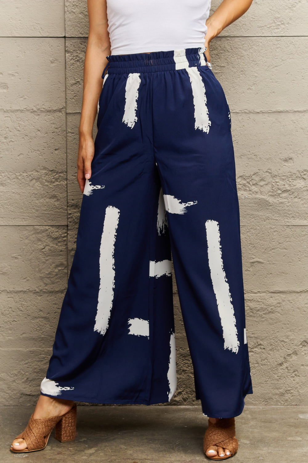 Pantalones largos de pierna ancha estampados