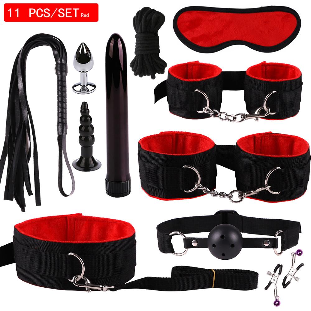 Juego de bondage sexual de silicona de nailon de 11 piezas
