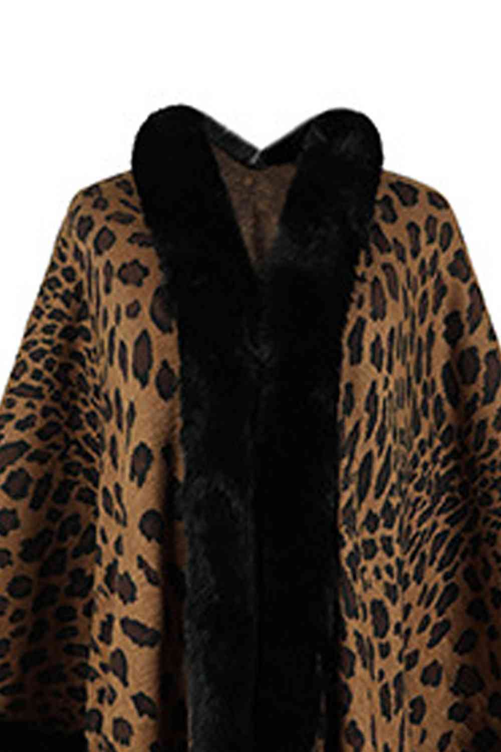 Poncho de leopardo con parte delantera abierta
