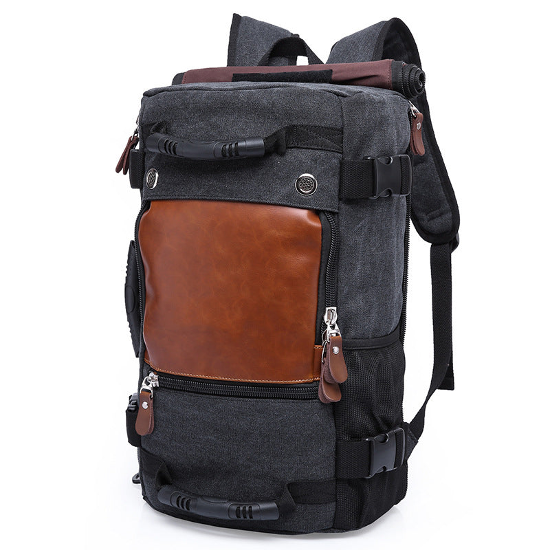 Literary Retro Casual Korean Version Large Capacity Rucksack Men's Backpack Multi-Functional Travel Leisure Backpack