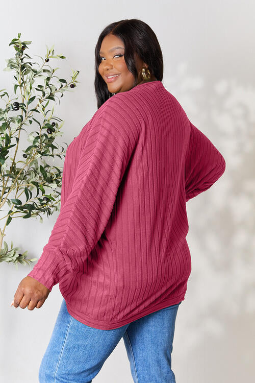 Cárdigan capullo de canalé de talla grande Basic Bae