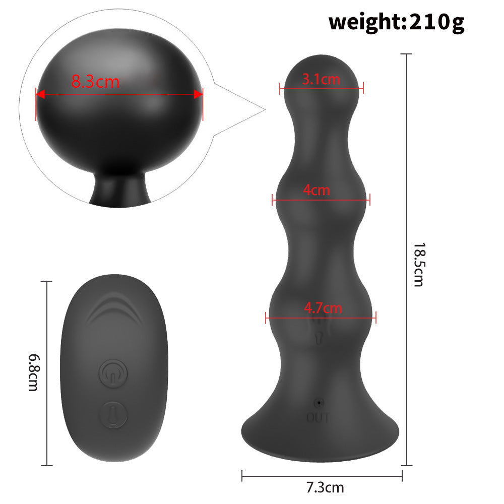 Control remoto Pistola de carga Calabaza Silicona Vibración Inflable Corte trasero Talón Anal Plug