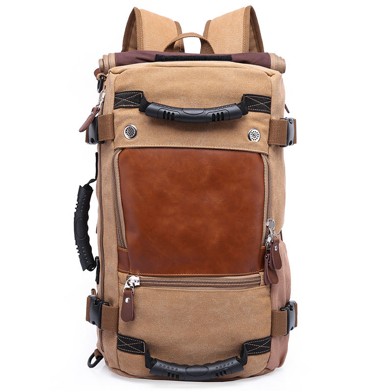 Literary Retro Casual Korean Version Large Capacity Rucksack Men's Backpack Multi-Functional Travel Leisure Backpack