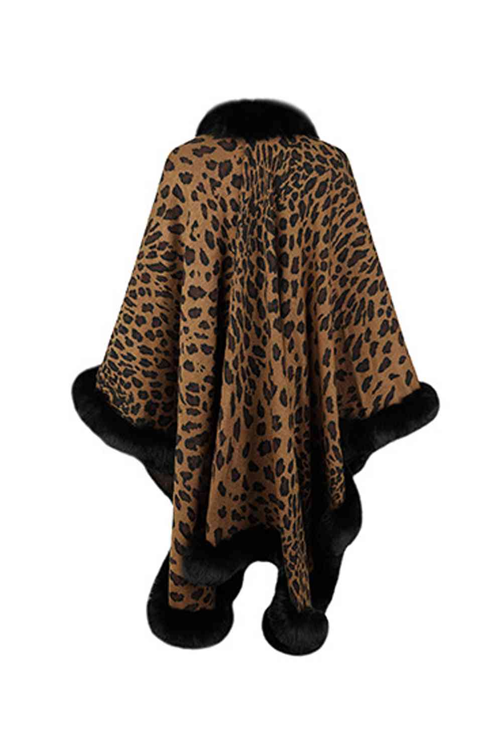 Poncho de leopardo con parte delantera abierta