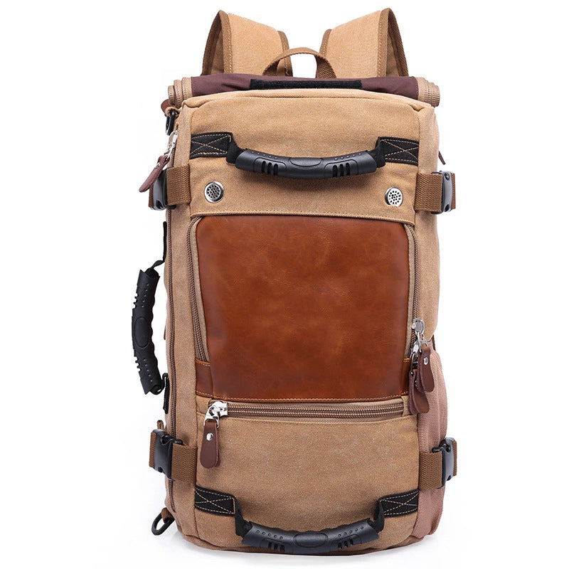 Literary Retro Casual Korean Version Large Capacity Rucksack Men's Backpack Multi-Functional Travel Leisure Backpack