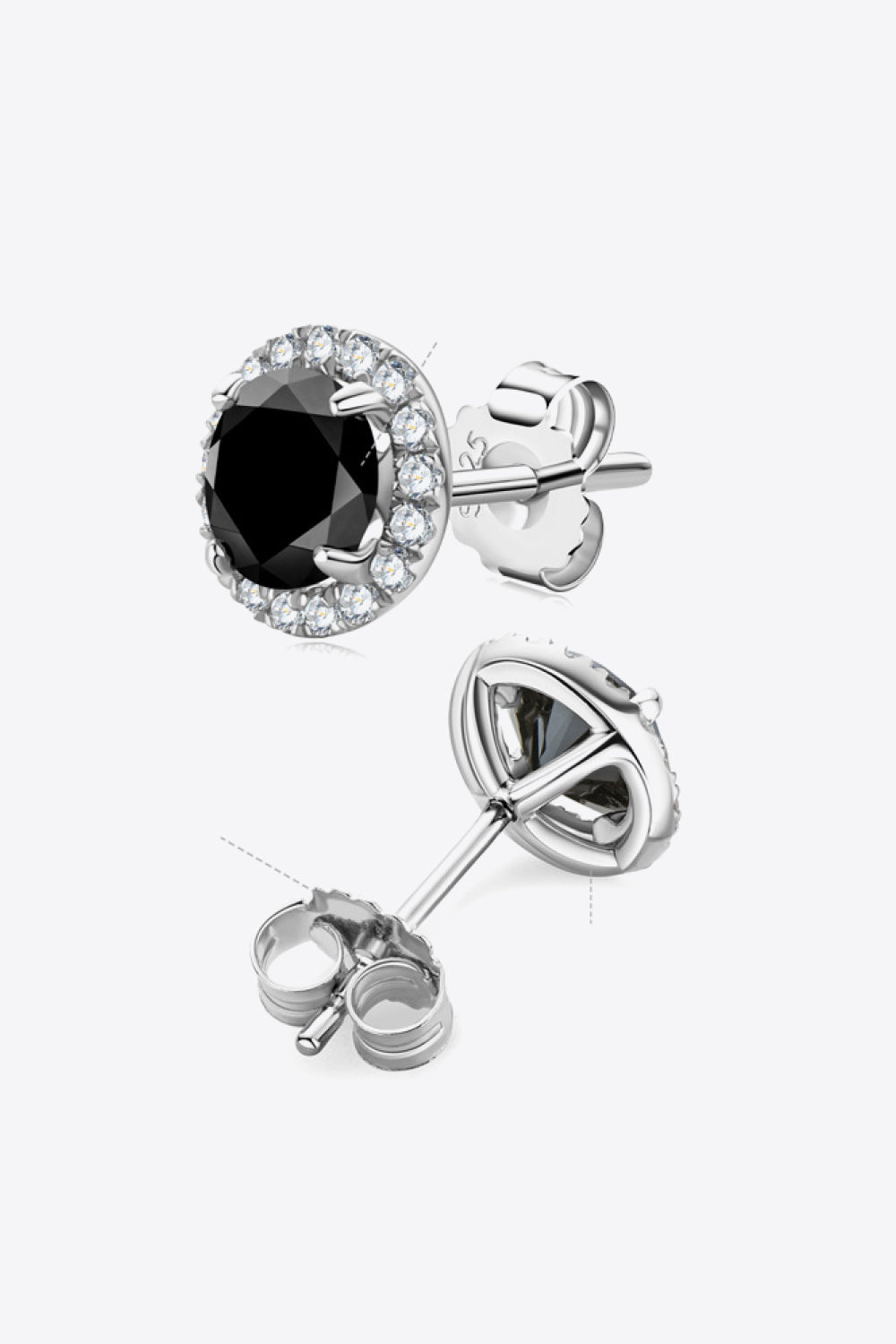 Aretes de moissanita de 4 puntas en dos tonos