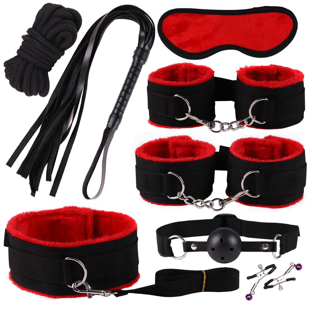 Juego de bondage sexual de silicona de nailon de 11 piezas