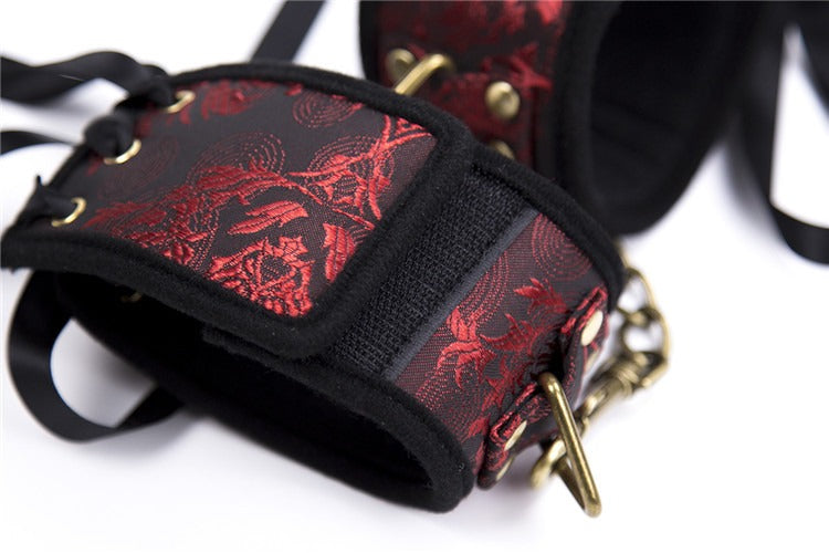 Red Ribbon Gold Handcuffs