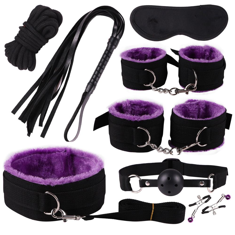 Juego de bondage sexual de silicona de nailon de 11 piezas